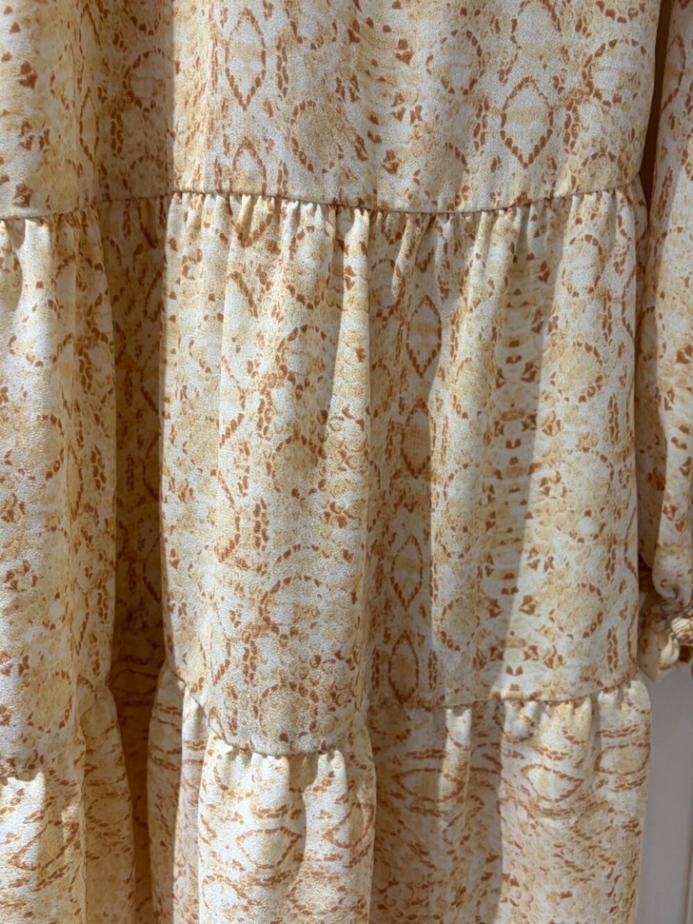 Show Me Your Mumu Birdie Mini Dress Size Small Mustard and White Desert Print - Picture 7 of 9